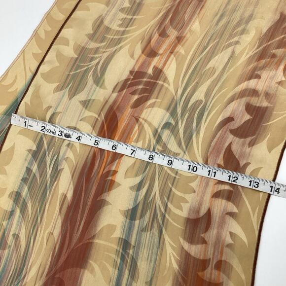 Kevin O’Brien Womens Hand Painted Silk Jacquard Scarf Gold Multi 14 x 72 - Picture 10 of 13